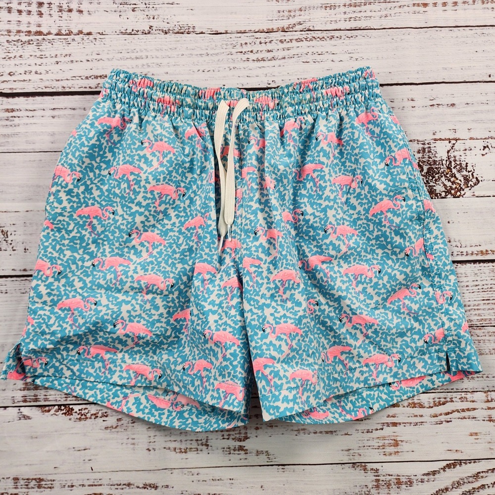 Chubbies The Domingos Are For Flamingos Swim Trunks Men's Small 5.5" Lined